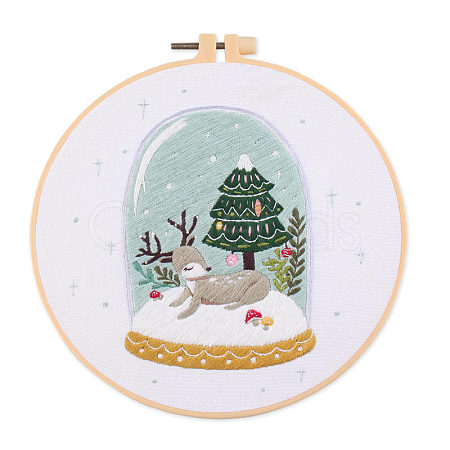 DIY Christmas Theme Embroidery Kits XMAS-PW0001-175J-1