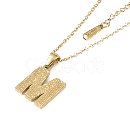 Ion Plating(IP) Initial Letter 304 Stainless Steel Pendant Necklaces NJEW-M199-01G-M-1