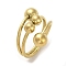 Round Ball 304 Stainless Steel Cuff Ring, Golden, Inner Diameter: 20.4mm