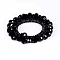 Faceted Glass Elastic Hair Ties, Horsetail Hair Accessories for Girls Women, Black, 74mm, Inner Diameter: 38mm