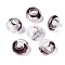 Two Tone Glass European Beads, Large Hole Beads, Faceted Rondelle, Coconut Brown, 14x8mm, Hole: 5.5~6mm