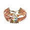 Rainbow Pride Bracelet, Love Wins Word Flat Round & Butterfly Links Multi-strand Bracelet for Men Women, Chocolate, Word, 7-1/4 inch(18.5cm)