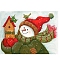 Christmas Theme DIY Diamond Painting Kit, Including Resin Rhinestones Bag, Diamond Sticky Pen, Tray Plate and Glue Clay, Snowman, 400x300mm