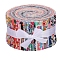 36 Colors Patchwork Craft Cotton Quilting Fabric, Jelly Roll Fabric, Clothing Accessories, Mixed Color, 260~1000x145~1000x62mm