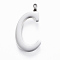 Tarnish Resistant 304 Stainless Steel Pendants, Initial Letter, Letter.C, Stainless Steel Color, 19x10x2mm, Hole: 2mm