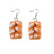 Resin Food Model Dangle Earrings, Jewely for Women, Orange, Rectangle, 48mm