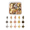 Tibetan Style Alloy Pendants, Sunflower & Rose Flower & Maple Leaf, Mixed Color, 18~23x10.5~15x2~2.5mm, Hole: 1.5~2.5mm, 150pcs/box