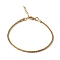 Ion Plating(IP) 304 Stainless Steel Bone Rope Chain Bracelet for Women, Golden, 7-1/4 inch(18.5cm), Wide: 2.3mm