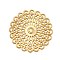 Brass Filigree Joiners, Long-Lasting Plated, Flat Round, Golden, 38x0.5mm