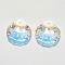 K9 Glass Rhinestone Pendants, Imitation Austrian Crystal, Faceted, Shell, Crystal AB, 16x16x7.5mm, Hole: 1.6mm