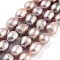 Natural Cultured Freshwater Pearl Beads Strands, Grade 4A+, Rice, Rosy Brown, 10~11mm, Hole: 0.7mm, about 15pcs/strand, 6.69~7.09''(17~18cm)