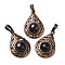 Synthetic Blue Goldstone Pendants, Brass Teardrop Charms, Red Copper, Lead Free & Cadmium Free, 30x19.5x7.5mm, Hole: 5x8mm