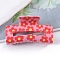 Flower Pattern PVC Plastic Claw Hair Clips, Hair Accessories for Women & Girls, Rectangle, Orange Red, 43x81x39mm