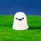 Luminous Halloween Theme  Resin Figurines, Glow in the Dark Display Decorations, Ghost, 27x25mm