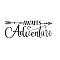 PVC Wall Stickers, for Home Living Room Bedroom Decoration, Word Awaits Adventure, Black, 29x80cm