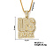 Hip-hop style Street Dance Alloy Crystal Rhinestone Alphabet US BOYZ Pendant Necklaces, Golden, 23.62 inch(60cm)