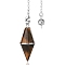 Natural Tiger Eye Pointed Dowsing Pendulums, Bicone, 400mm