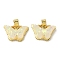 Real 18K Gold Plated Rack Plating Brass Pendants, with Resin Imitation Opal & Giltter, Long-Lasting Plated, Lead Free & Cadmium Free, Butterfly, Seashell Color, 11.5x15.5x5mm, Hole: 4x2.5mm