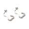 Non-Tarnish 304 Stainless Steel Heart Stud Earrings for Women, Stainless Steel Color, 25x13x3mm, Pin: 0.7mm