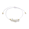 Natural White Moonstone Braided Bead Bracelets, with Brass Beads, Chip, Inner Diameter: 2-7/8 inch(7.3cm), 1pc/style