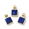 Natural Lapis Lazuli Pendants, Rack Plating Brass Charms, Long-Lasting Plated, Lead Free & Cadmium Free, Square, Golden, 16.5x10x5mm, Hole: 2.5x4.5mm