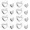 8Pcs 4 Styles Hollow Heart with Word, Stainless Steel Color, 18~29x16~26x1.5mm, Hole: 2.5mm, 2pcs/style