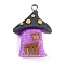 Halloween Theme Resin Pendants, with Platinum Iron Findings, Haunted House, 31.5x22.5x8mm, Hole: 2mm