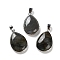 Natural Labradorite Pendants, Rack Plating Brass Teardrop Charms, Platinum, Long-Lasting Plated, Lead Free & Cadmium Free, 30x19.5x6~7mm, Hole: 4x5mm