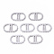 Tarnish Resistant 201 Stainless Steel Links Connectors, Laser Cut, Oval, Stainless Steel Color, 16x10x1mm, Hole: 4.5x7mm