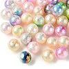 50Pcs UV Plating Opaque Rainbow Iridescent Acrylic Beads SACR-CJ0001-42-3