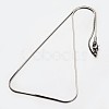 304 Stainless Steel Square Snake Chain Necklaces X-NJEW-M114-32-P-2
