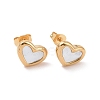 Heart 304 Stainless Steel Shell Stud Earrings STAS-D188-10-4