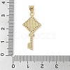 Brass Micro Pave Clear Cubic Zirconia Pendant KK-I712-58G-02-3