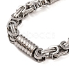 Tarnish Resistant 304 Stainless Steel Column Byzantine Chain Bracelets BJEW-B078-72P-2