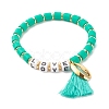 Word Love Beads Stretch Bracelet for Girl Women BJEW-JB07208-03-1