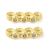 Rack Plating Brass Pave Clear Cubic Zirconia Spacer Bars KK-B088-11C-G-1