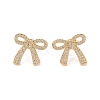 Brass Micro Pave Clear Cubic Zirconia Stud Earrings EJEW-S231-01G-1