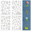 4 Sheets 11.6x8.2 Inch Stick and Stitch Embroidery Patterns DIY-WH0455-156-1