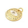 Rack Plating Brass Micro Pave Cubic Zirconia Pendants KK-P277-26G-02-2