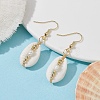 Natural Shell & Pearl Dangle Earrings EJEW-JE05435-3