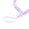 Frosted Round Spray Painted Glass Beaded Mobile Straps HJEW-JM00467-01-2