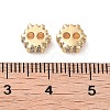 Brass Clear Cubic Zirconia Bead KK-B102-39G-2