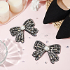 WADORN 2Pcs Bowknot Polyester Rhinestone Shoe Decorations AJEW-WR0002-37-5