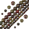 Olycraft 4 Strands 4 Styles Natural Dragon Blood Jasper Bead Strands G-OC0005-10-1