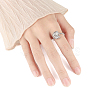 Star Moon Rotatable Open Ring for Women PW-WG4E599-02-3