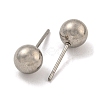 Tarnish Resistant 304 Stainless Steel with 201 Stainless Steel Smooth Round Ball Stud Earring Findings STAS-O004-08E-P-2