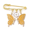 Butterfly & Flower Charm Alloy Enamel Brooches for Women JEWB-BR00144-05-1