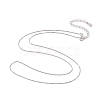Platinum Rhodium Plated 925 Sterling Silver Chain Necklace NJEW-A011-03A-P-2