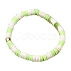 Polymer Clay Heishi Surfer Stretch Bracelet with 304 Stainless Steel Beaded BJEW-SW00107-04-1