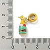 304 Stainless Steel Enamel Europpean Dangle Charms STAS-U005-21G-3